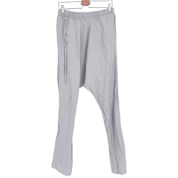 Haiku + Minimal Azarin Linen Pants Drawstring Waist Gray M Adjustable Breathable - Picture 1 of 7